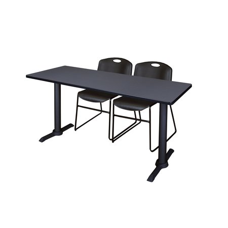 CAIN Rectangle Tables > Training Tables > Cain Training Table & Chair Sets, 60 X 24 X 29, Grey MTRCT6024GY44BK